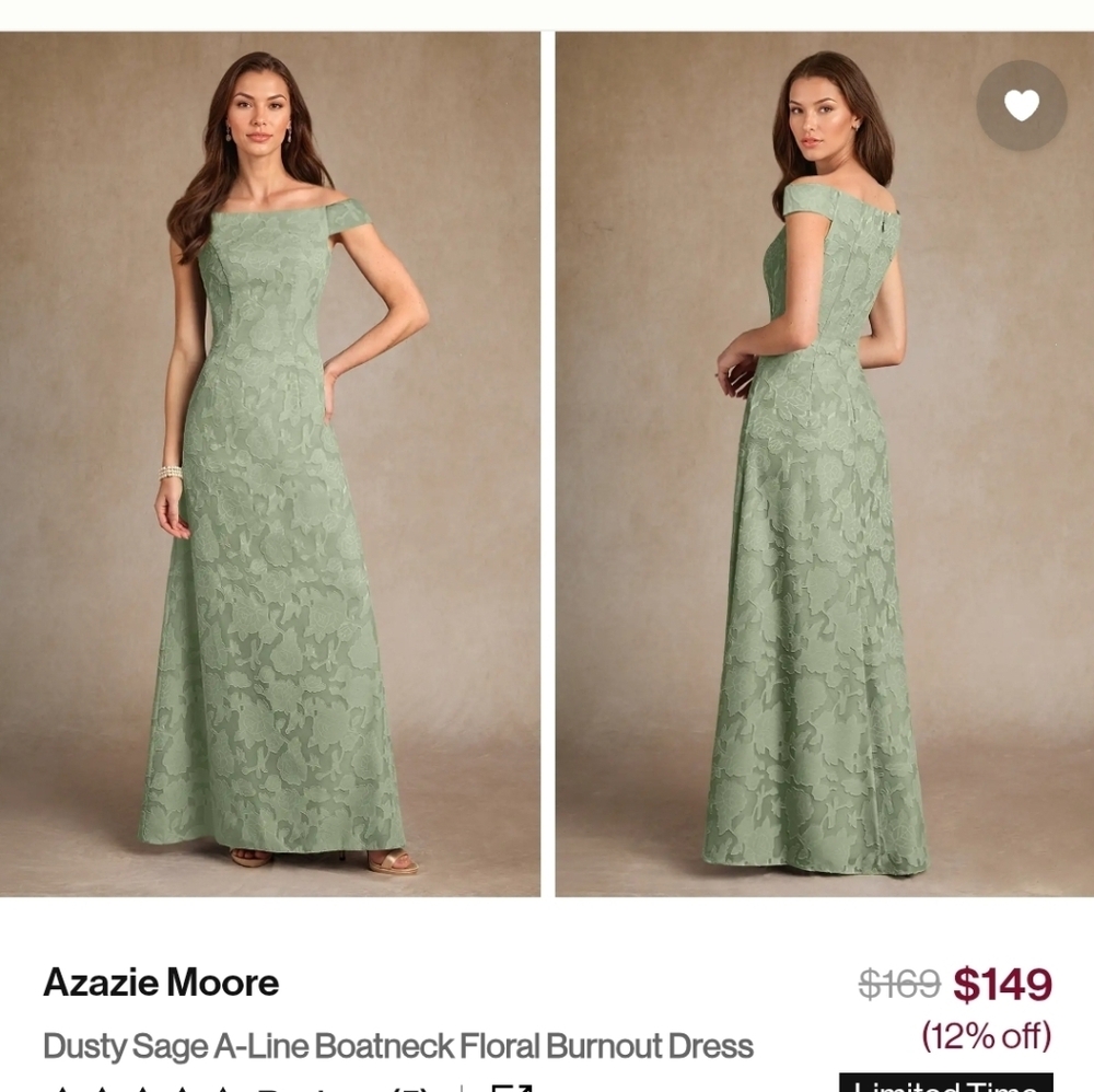 Azazie Moore Dusty Sage A-Line Dress